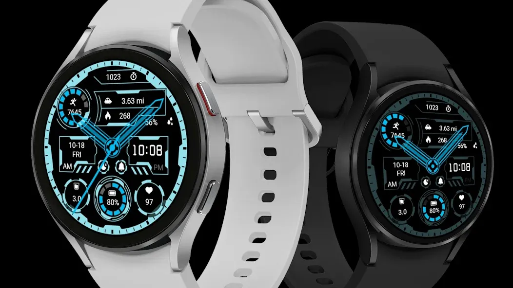Aurora Blue Analog Watch faces screenshot 2
