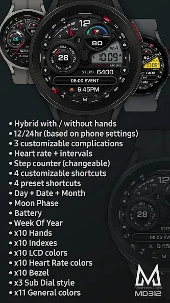 MD312 Analog watch face screenshot 4