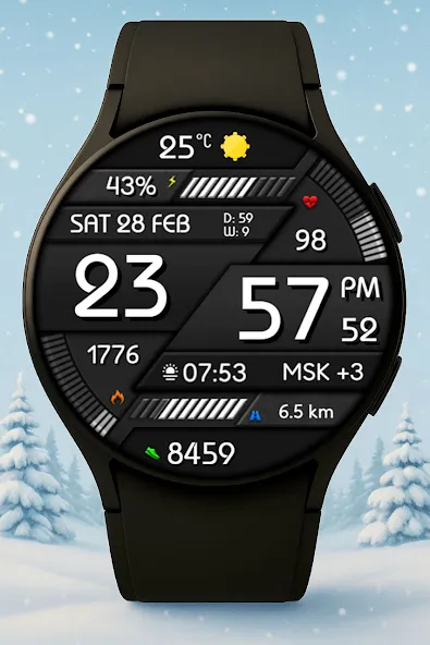 Digital Minimal Watch Face screenshot 1