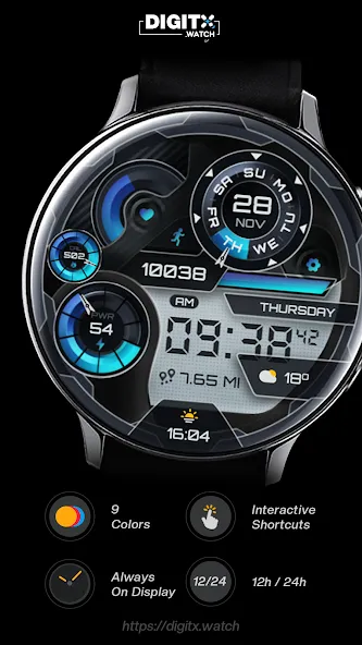 Glass Digital Watch Face screenshot 2