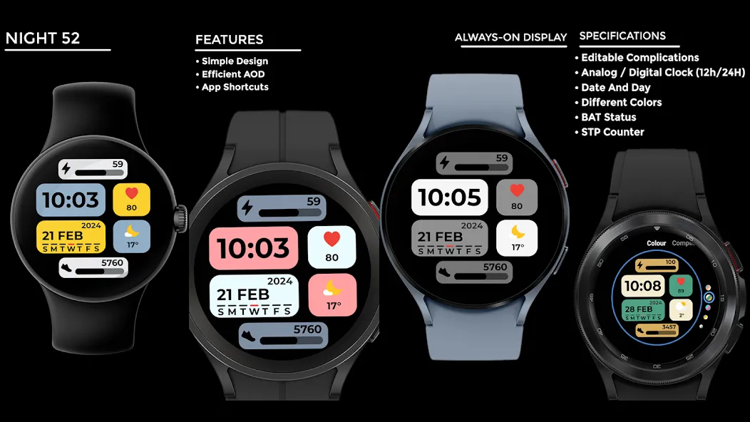 Night 52 - watch face screenshot 15