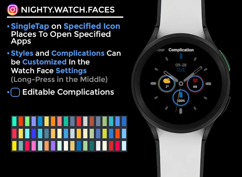 Nighty Analog 15 - watch face screenshot 6