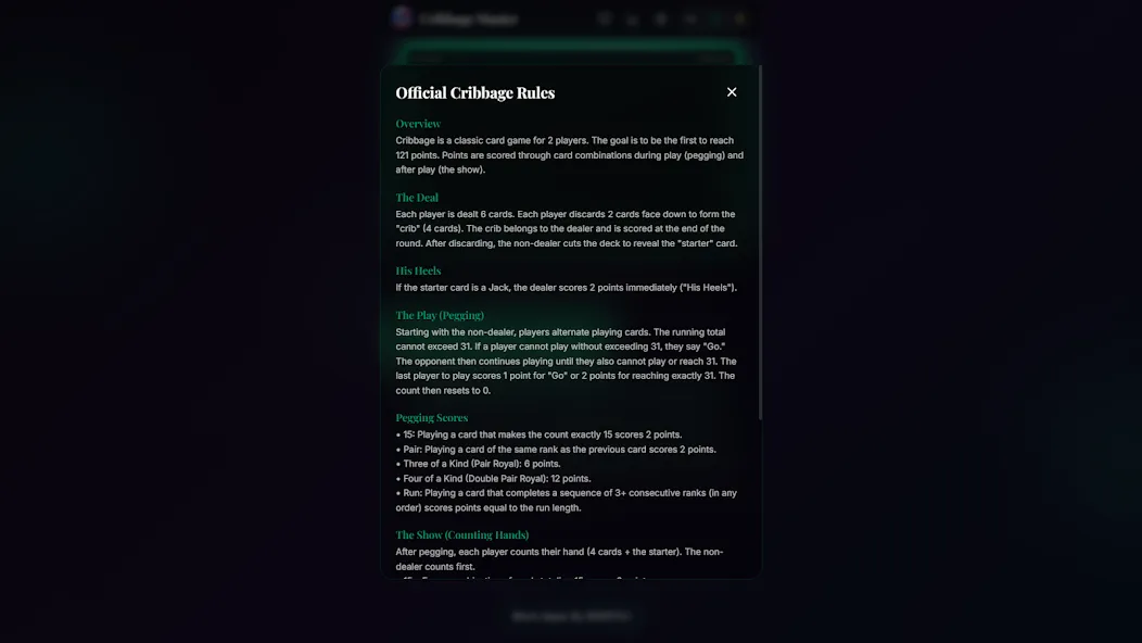 Offline Cribbage Master Ai screenshot 27