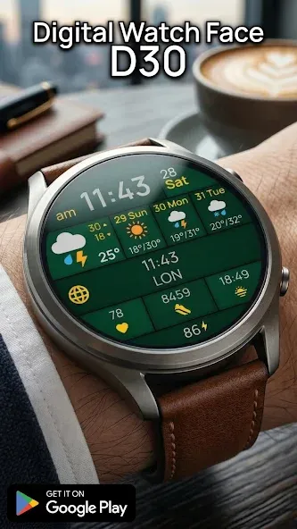 Digital watch face D30 screenshot 6