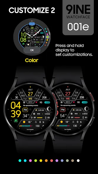 9INE 001e: Hybrid watch face screenshot 4