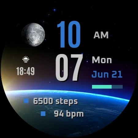 NXV95 Earth Digital Watch face screenshot 7