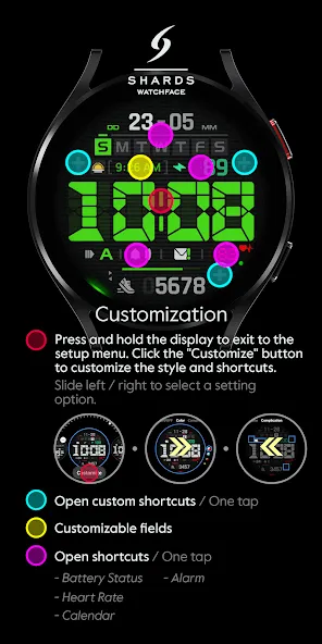 SH102 Watch Face, WearOS watch screenshot 7