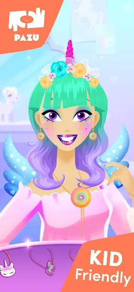 Makeup girls unicorn dress up screenshot 3