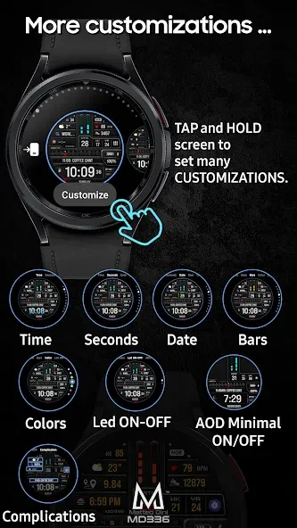 MD336 Digital watch face screenshot 8