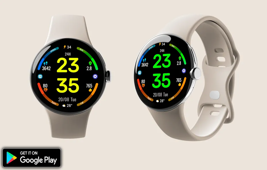 Digital Rotes Watch Face screenshot 2