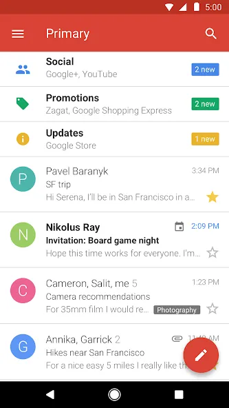 Gmail Go screenshot 1