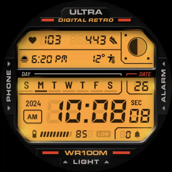 ULTRA Digital Retro watch face screenshot 7