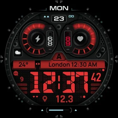 SH054 Watch Face, WearOS watch screenshot 14