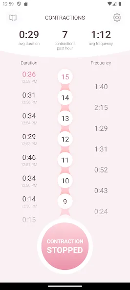 Contraction Timer & Counter 9m screenshot 3
