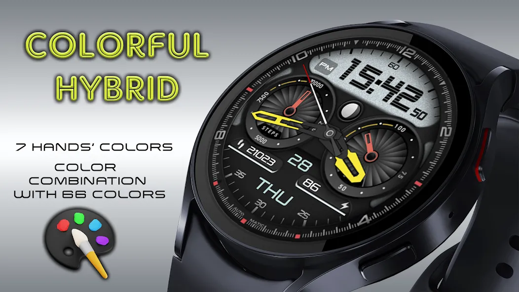 Colorful Hybrid Watch Face screenshot 3