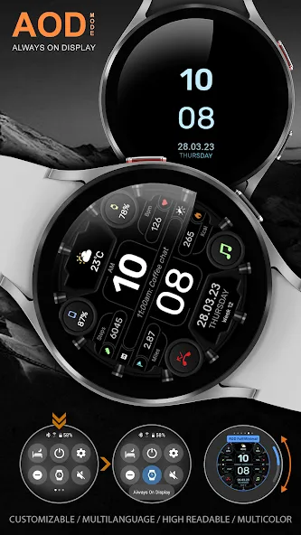 WFP 332 Futuristic watch face screenshot 8