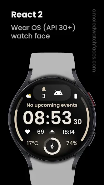 React 2: Watch face screenshot 1