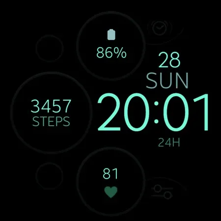 Digital Black v2 watch face screenshot 11