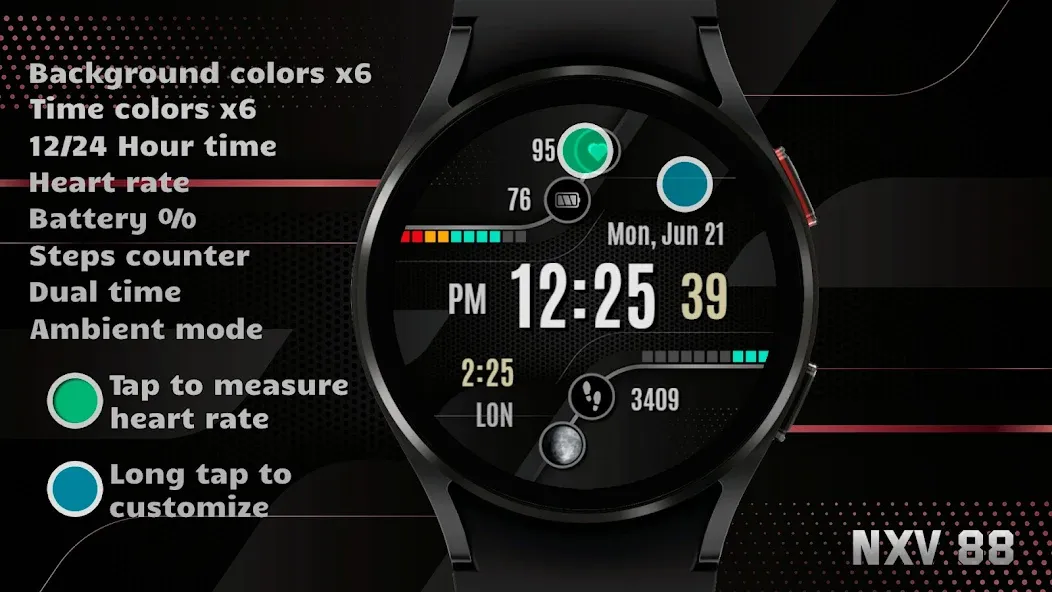 NXV88 Digital Watch Face screenshot 3