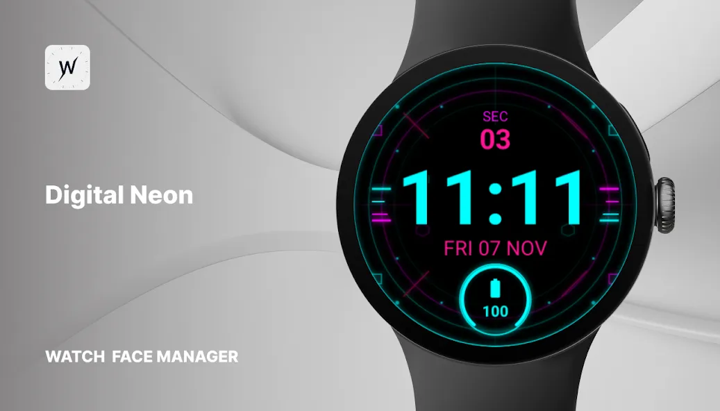 Digital Neon Watch Face screenshot 1