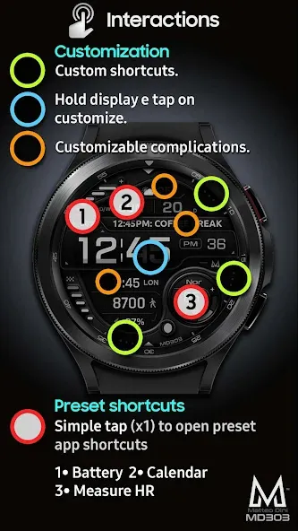 MD303 Digital watch face screenshot 8