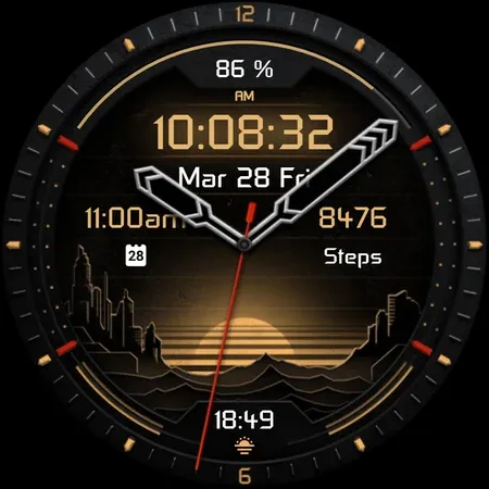 Dark Sunset hybrid watch face screenshot 14