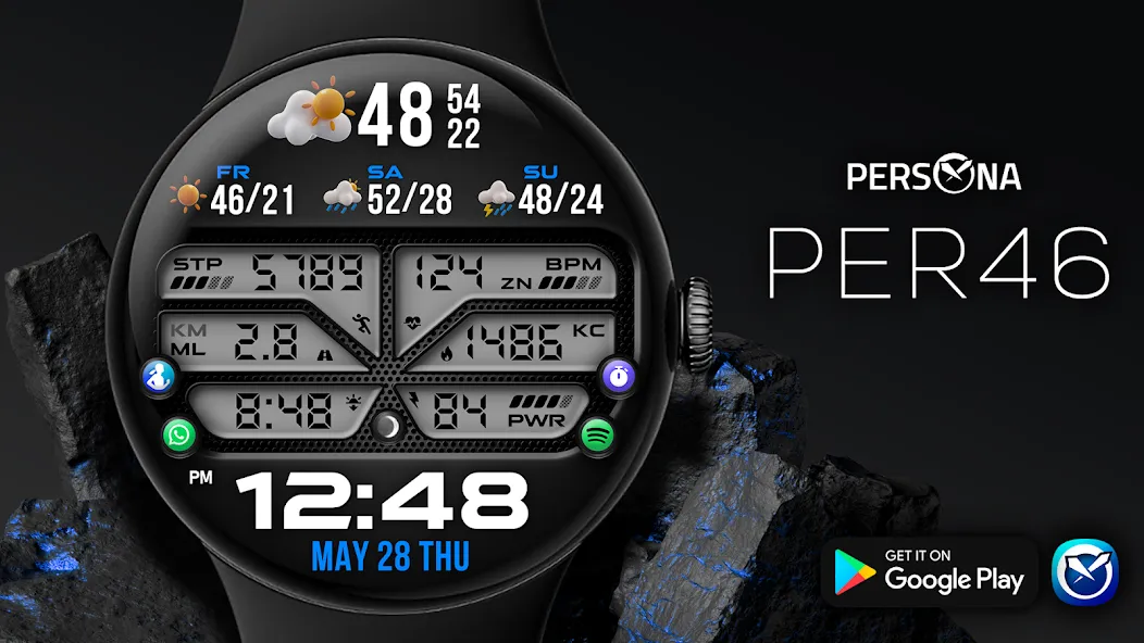 PER46 Digital Watch Face screenshot 33