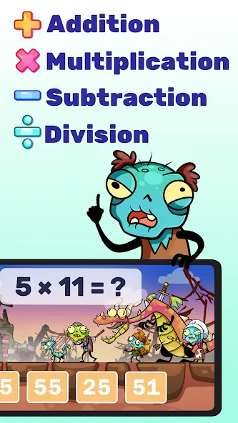 Math games: Zombie Invasion screenshot 3