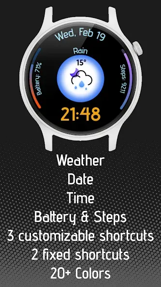 Digital Watchface D10 screenshot 2