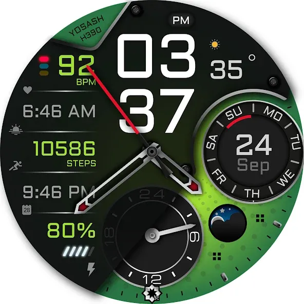 H390 Analog Digital Watch Face screenshot 28