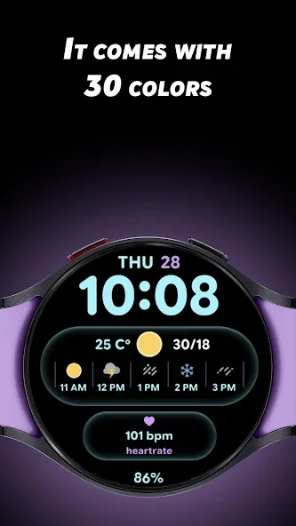Glass Weather 2 - Watch face screenshot 2