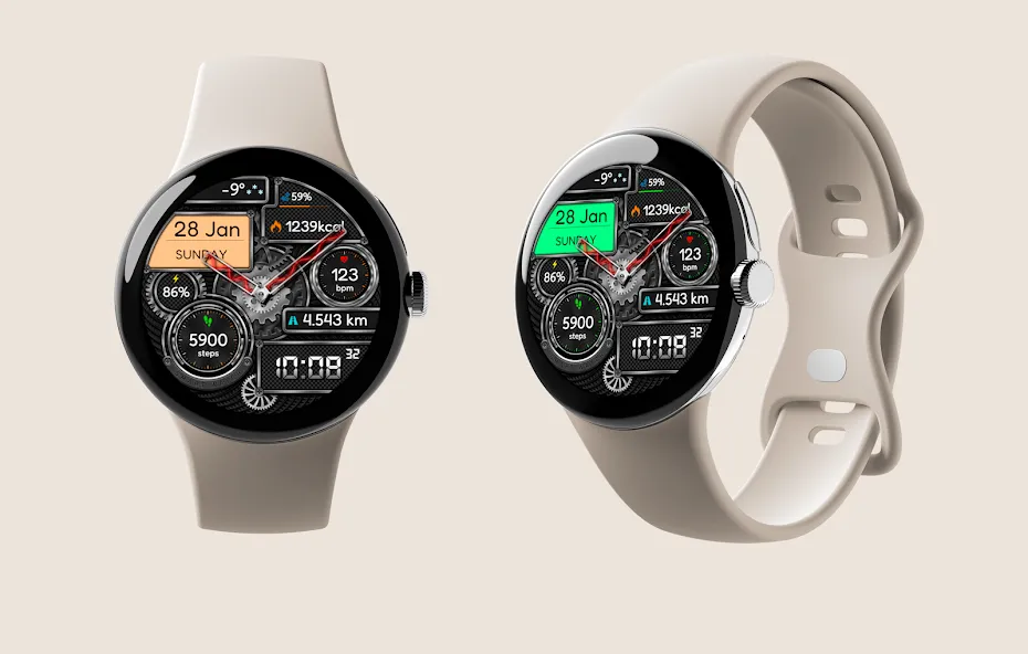 Hybrid TUNUK URX44 Watch face screenshot 2