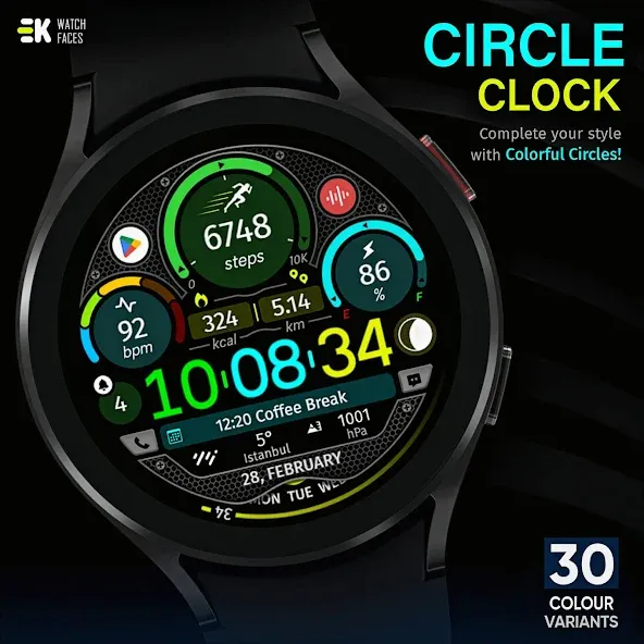 Circle Clock - Watch Face screenshot 3