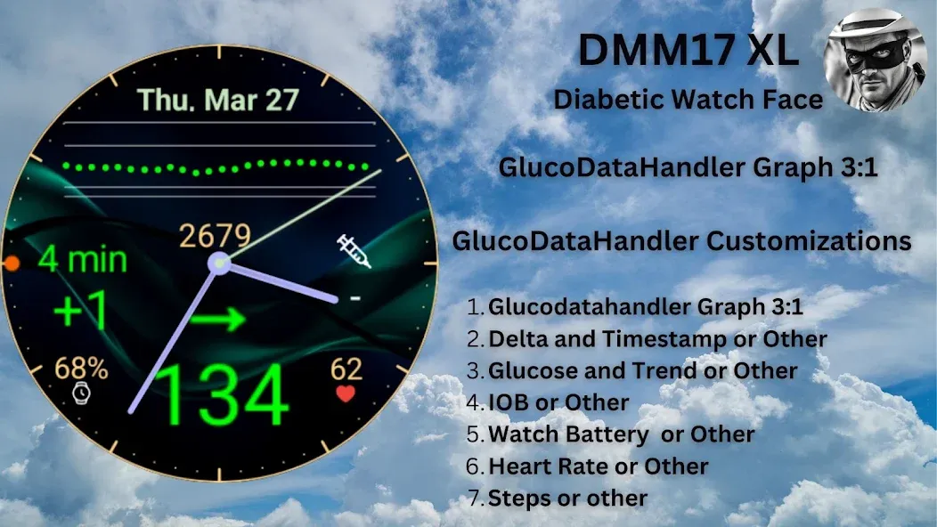 DMM17 Diabetic Watch Face XL screenshot 4