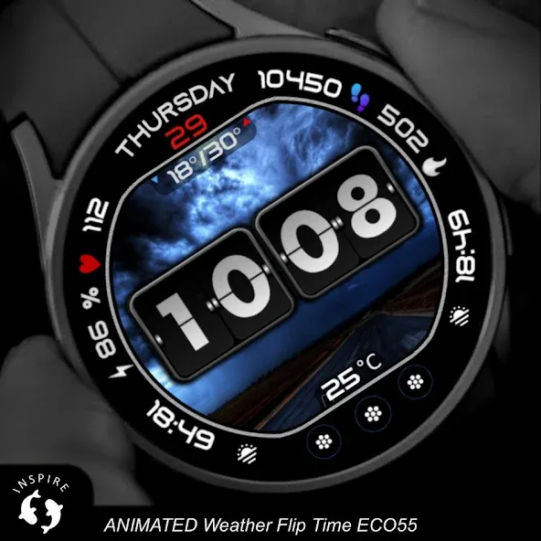 Animated Weather Flip Time E55 screenshot 2