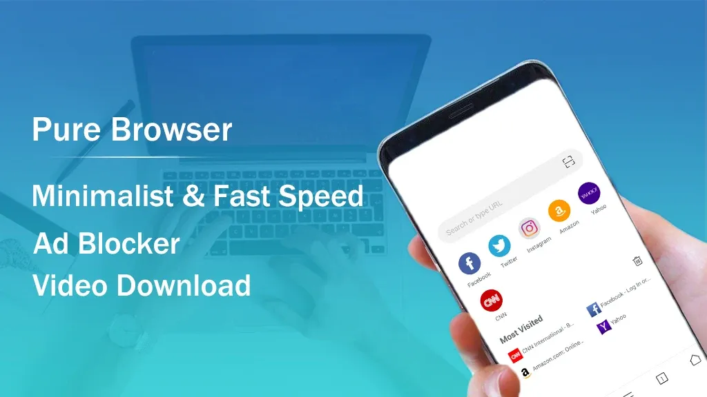 Pure Web Browser - Adblocker screenshot 1