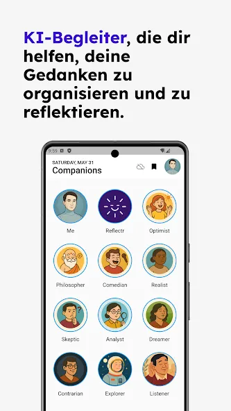 KI-Tagebuch Notizbuch Reflectr screenshot 1