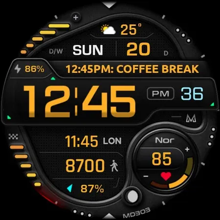 MD303 Digital watch face screenshot 12