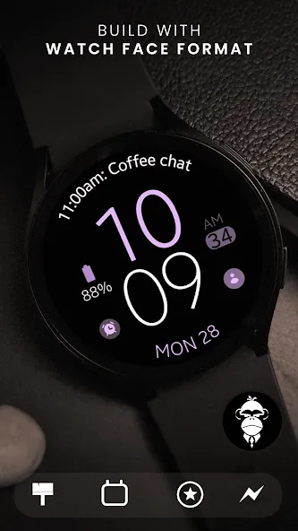 Simple Purple watch face screenshot 1
