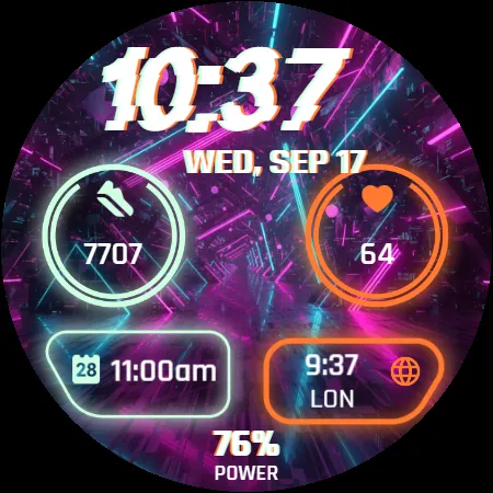 Digital watchface Neon screenshot 22