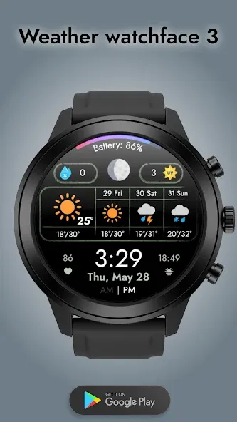 Weather watchface 3 screenshot 1