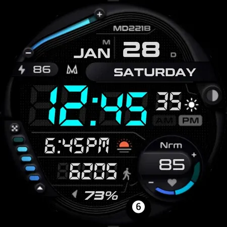 MD221B Digital watch face screenshot 31