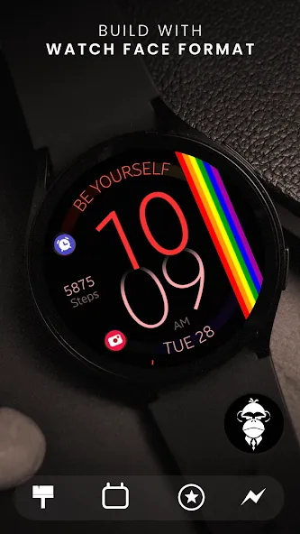 Rainbow digital watch face screenshot 1