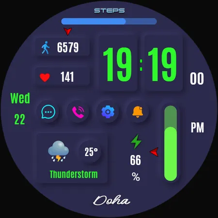 Doha Digital Watch Face screenshot 36