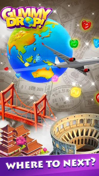 Gummy Drop! Match 3 & Travel screenshot 5