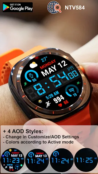 Big Bold Digital WearOS NTV584 screenshot 2