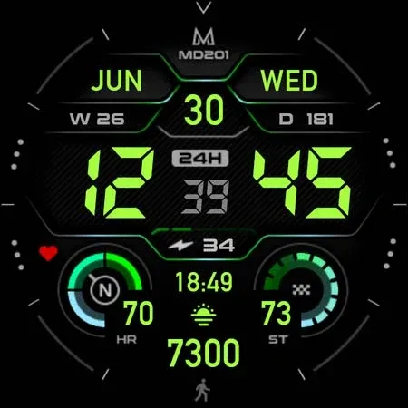MD201 Digital watch face screenshot 14