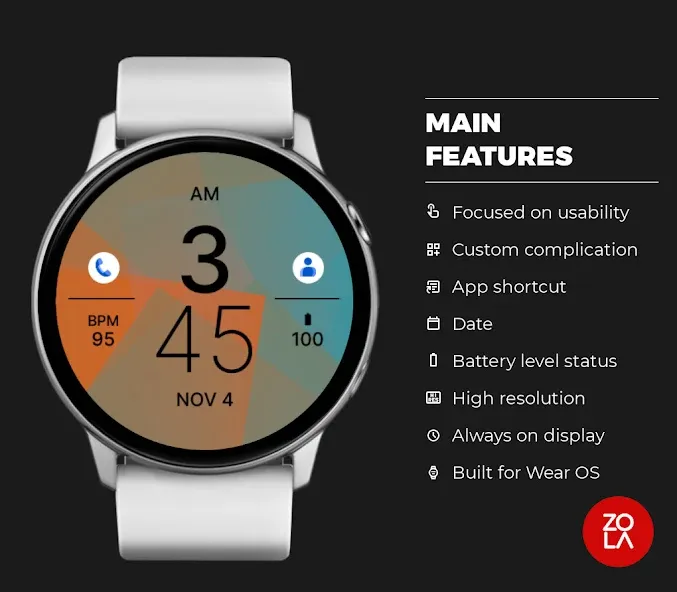 Blue Orange Fit Watch Face screenshot 2