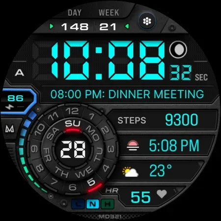 MD321 Digital Watch Face screenshot 10