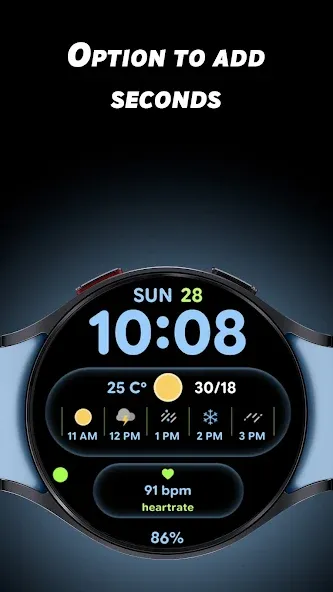 Glass Weather 2 - Watch face screenshot 6